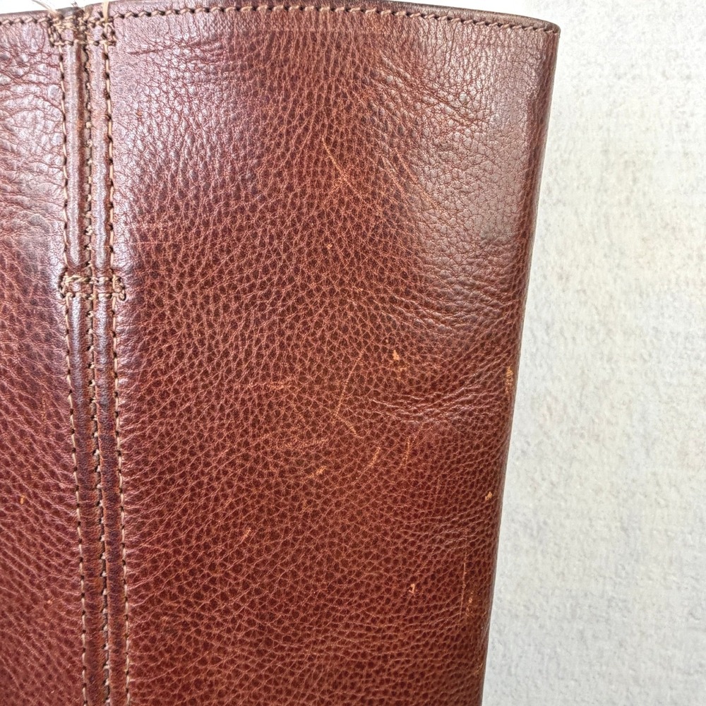 Vintage Frye Campus 14L Tall Boots Pebbled Leather Cognac Brown Women's 9.5M - Picture 4 of 15